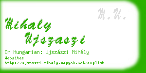 mihaly ujszaszi business card